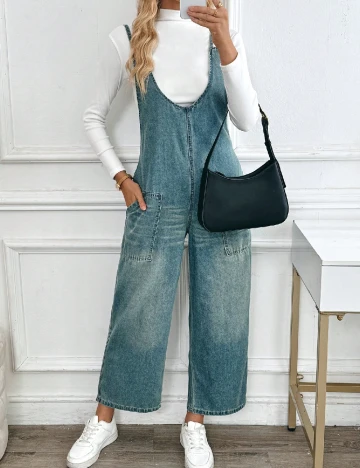 Salopeta SHEIN, albastru