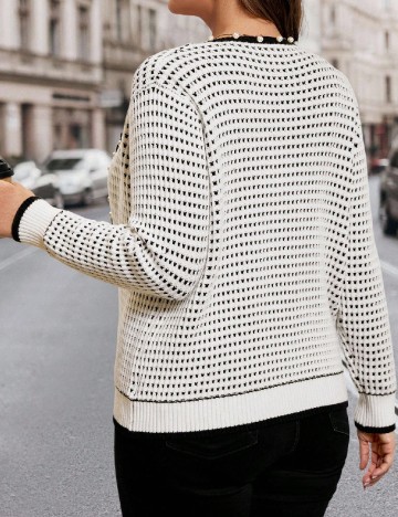 Cardigan SHEIN CURVE, alb