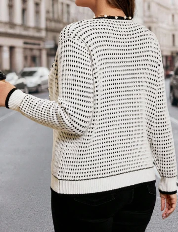 Cardigan SHEIN CURVE, alb