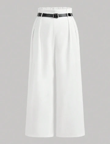 Pantaloni SHEIN CURVE, alb