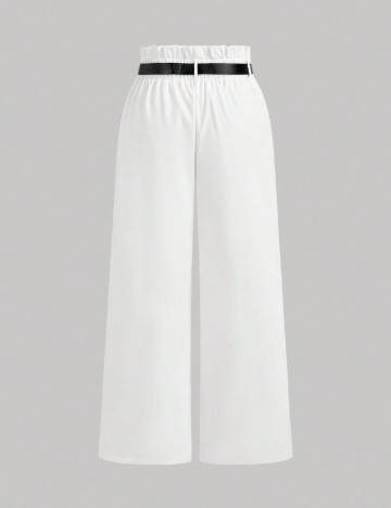 Pantaloni SHEIN CURVE, alb