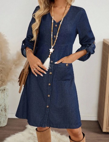 Rochie scurta SHEIN, bleumarin