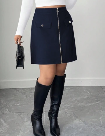 Fusta SHEIN CURVE, albastru