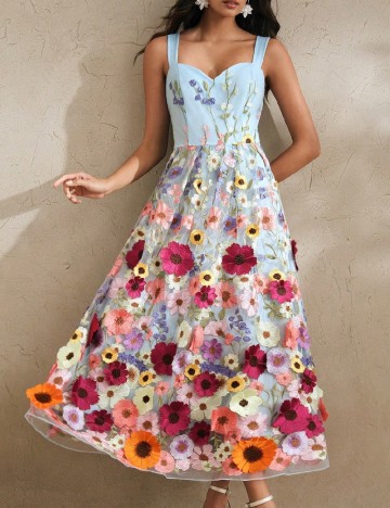 Rochie lunga Anewsta, floral print