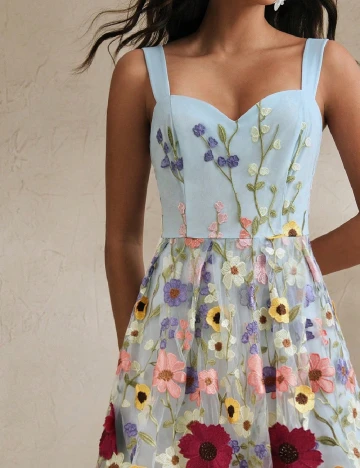 Rochie lunga Anewsta, floral print