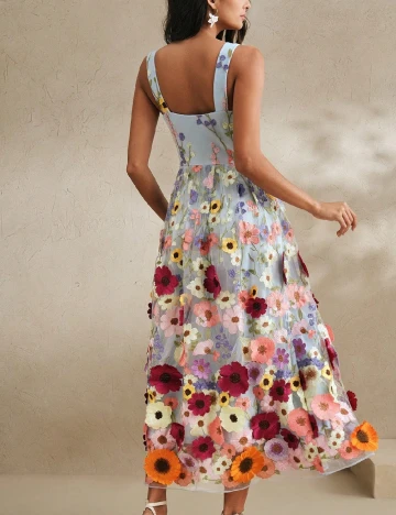 Rochie lunga Anewsta, floral print