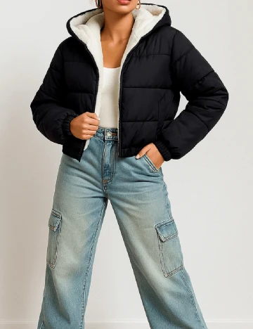 Geaca Shein Kids, negru