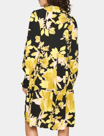 Rochie medie Saint Tropez, negru/galben