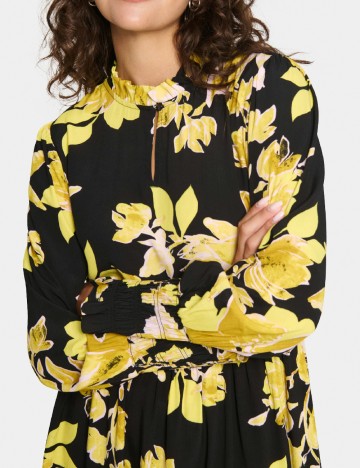 Rochie medie Saint Tropez, negru/galben
