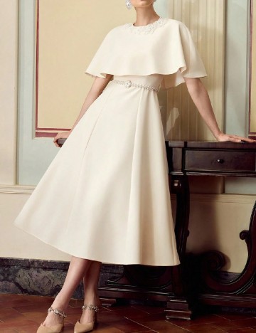 Rochie medie Zeylah, crem