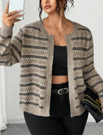 Cardigan SHEIN CURVE, maro