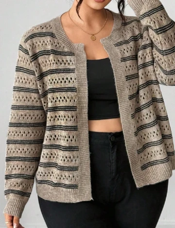 Cardigan SHEIN CURVE, maro
