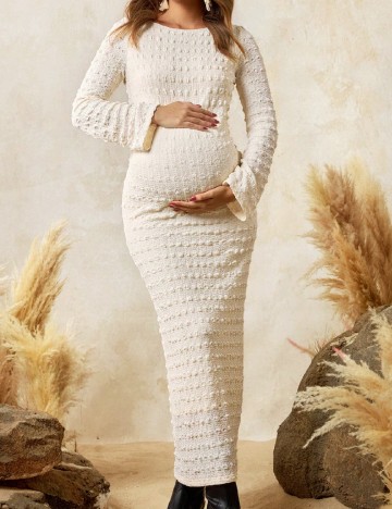 
						Rochie lunga SHEIN Maternity, ecru
