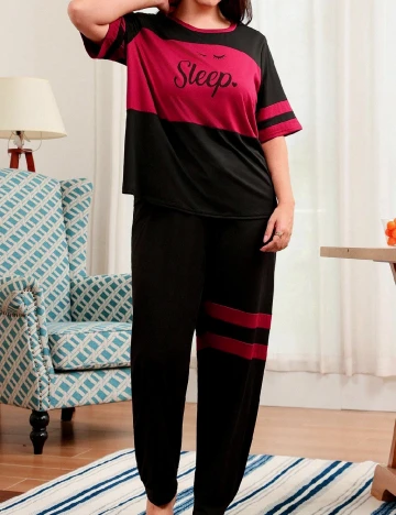 Pijama SHEIN CURVE, negru