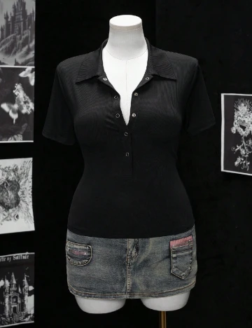 Tricou SHEIN CURVE, negru