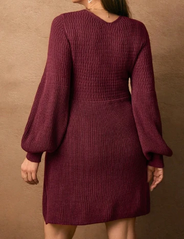 Rochie scurta Emery Rose Curve, visiniu