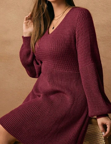 Rochie scurta Emery Rose Curve, visiniu