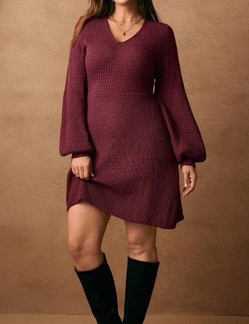 Rochie scurta Emery Rose Curve, visiniu