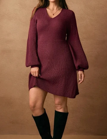 Rochie scurta Emery Rose Curve, visiniu