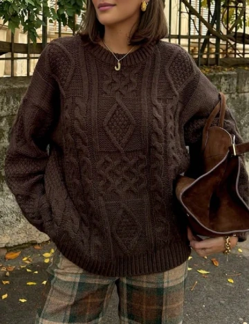 Pulover SHEIN CURVE, maro