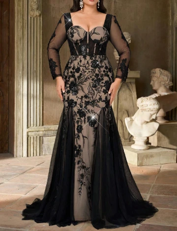 Rochie lunga SHEIN CURVE, negru