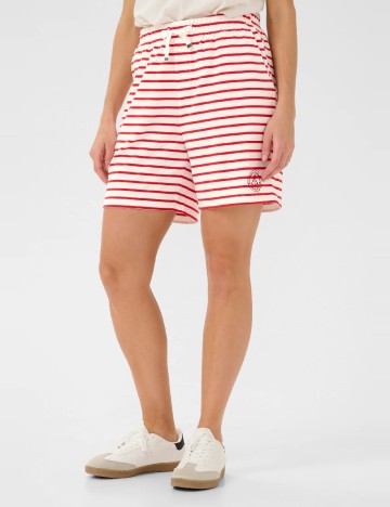 Pantaloni scurti Cream, alb/rosu
