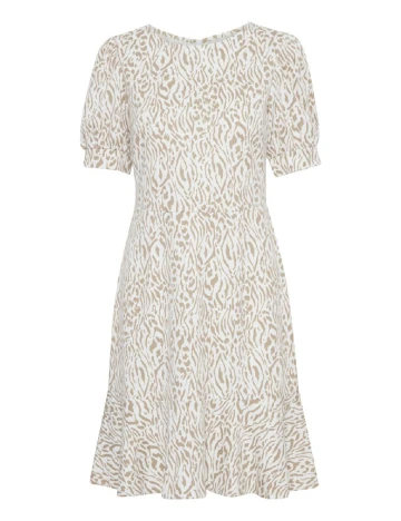 Rochie medie Ichi, crem