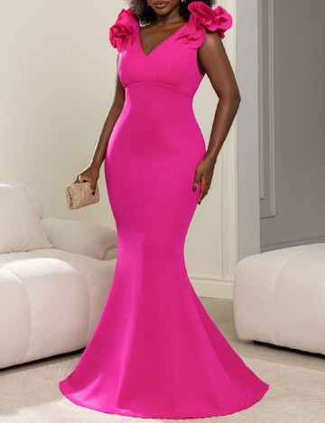 
						Rochie lunga Faeriesty Plus Size, fucsia