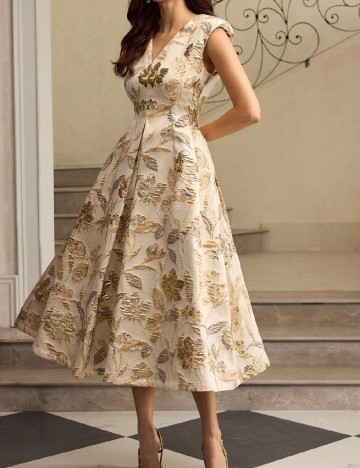 Rochie medie Zeylah, crem