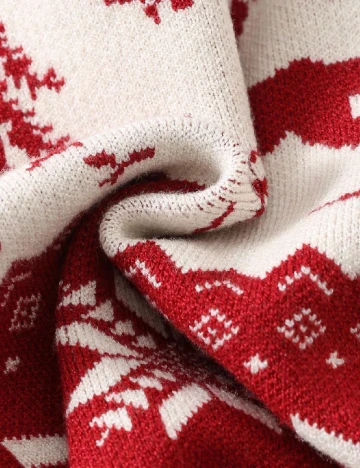 Pulover Shein Kids, rosu/alb