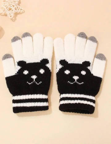 Manusi Shein Kids, alb/negru