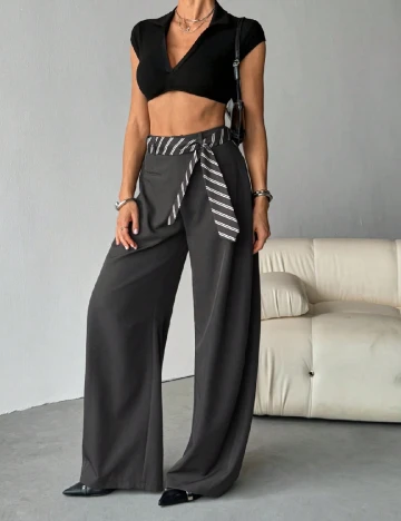 Pantaloni SHEIN, gri inchis