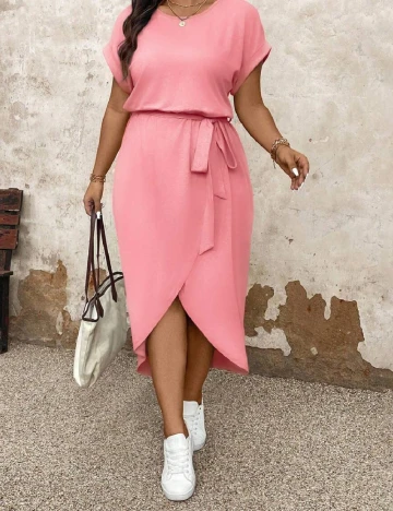 Rochie medie SHEIN CURVE, roz