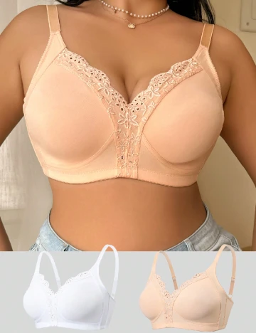 Set sutiene SHEIN, alb/portocaliu