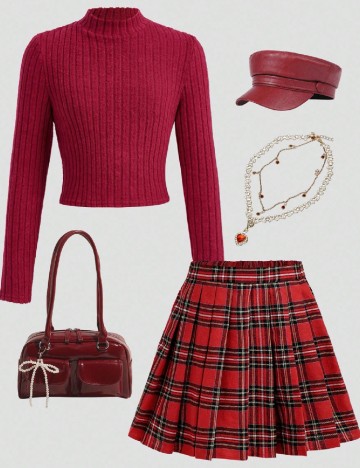 
						Compleu Shein Kids, rosu/roz