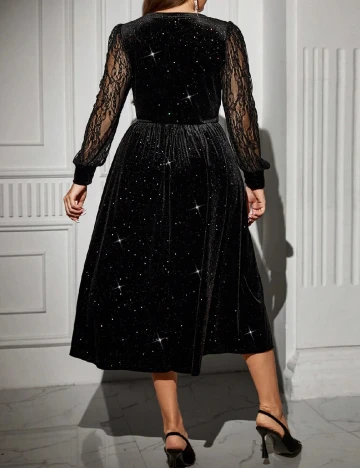 Rochie medie Emery Rose Curve, negru