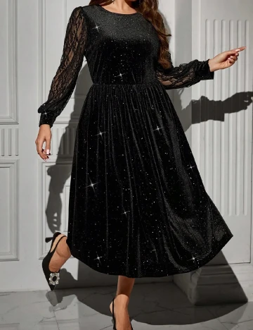 Rochie medie Emery Rose Curve, negru