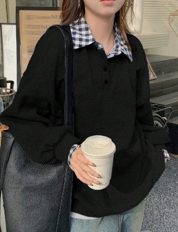 
						Pulover Oversize Dazy, negru