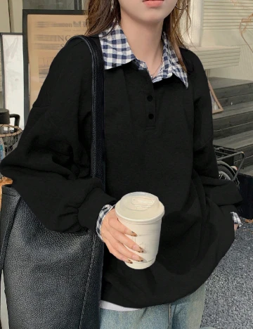 Pulover Oversize Dazy, negru