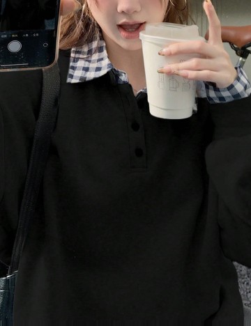 Pulover Oversize Dazy, negru