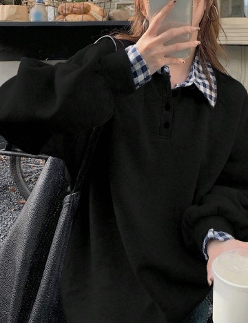 Pulover Oversize Dazy, negru