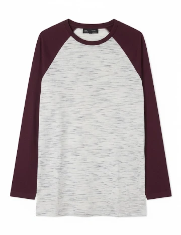 Bluza Bershka, alb/visiniu