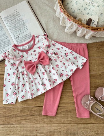 Compleu Shein Kids, alb/roz