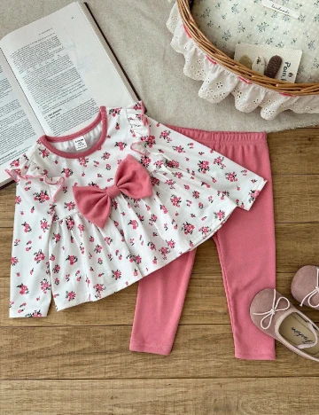 Compleu Shein Kids, alb/roz