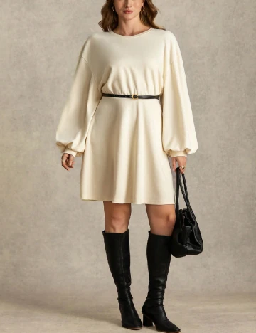 Rochie scurta SHEIN CURVE, crem