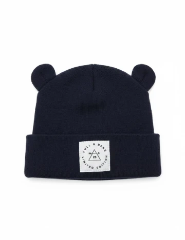 Set caciula si tricou Pull&Bear, gri/albastru