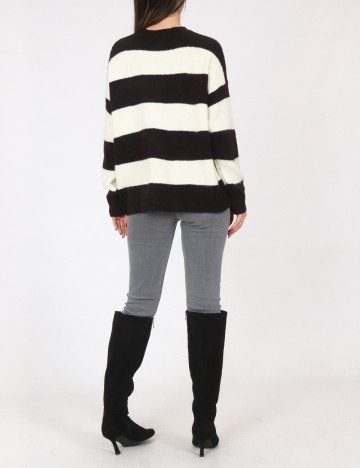 Pulover Bershka, alb/negru