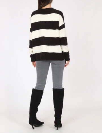 Pulover Bershka, alb/negru