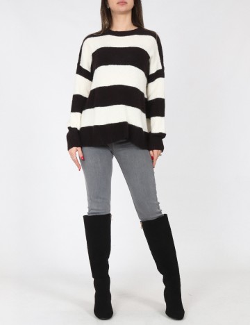 Pulover Bershka, alb/negru