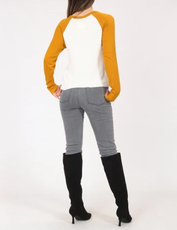 Bluza Pull&Bear, alb/galben